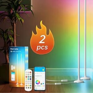 Set of 2 color changing rainbow floor lamps